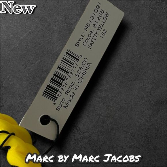 New Marc By Marc Jacobs Standard Supply Braided Silicone Bracelet Safety Yellow - Picture 4 of 6